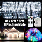 휴일 파티 장식 튜브 스트링 조명 LED 정원 장식 케이싱 조명 리모컨 포함, 사양:, 7m 50 LED USB 전원, 12m 100 LED USB 전원