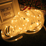 휴일 파티 장식 튜브 스트링 조명 LED 정원 장식 케이싱 조명 리모컨 포함, 사양:, 7m 50 LED USB 전원, 12m 100 LED USB 전원