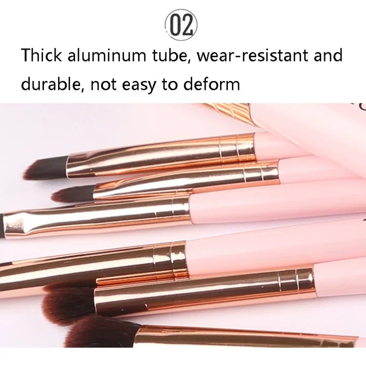 ZOREYA ZS744 7-in-1 메이크업 브러시 세트 뷰티 도구 브러시, 핑크 + 가방, 블랙 + 가방, 핑크 + 철제 상자, 블랙 + 철제 상자