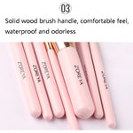 ZOREYA ZS744 7-in-1 메이크업 브러시 세트 뷰티 도구 브러시, 핑크 + 가방, 블랙 + 가방, 핑크 + 철제 상자, 블랙 + 철제 상자