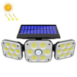 태양광 3헤드 회전 벽등 인체 감지 야외 방수 정원 가로등, 112 LED, 138 LED, 132 COB