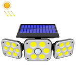 태양광 3헤드 회전 벽등 인체 감지 야외 방수 정원 가로등, 112 LED, 138 LED, 132 COB