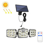 TG-TY075 태양광 3헤드 회전 벽등 인체 감지 야외 방수 정원등, 스타일:, 138 LED 분리형, 108 LED 분리형, 171 COB 분리형, 122 LED 분리형