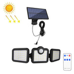 TG-TY075 태양광 3헤드 회전 벽등 인체 감지 야외 방수 정원등, 스타일:, 138 LED 분리형, 108 LED 분리형, 171 COB 분리형, 122 LED 분리형