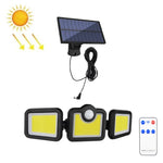 TG-TY075 태양광 3헤드 회전 벽등 인체 감지 야외 방수 정원등, 스타일:, 138 LED 분리형, 108 LED 분리형, 171 COB 분리형, 122 LED 분리형