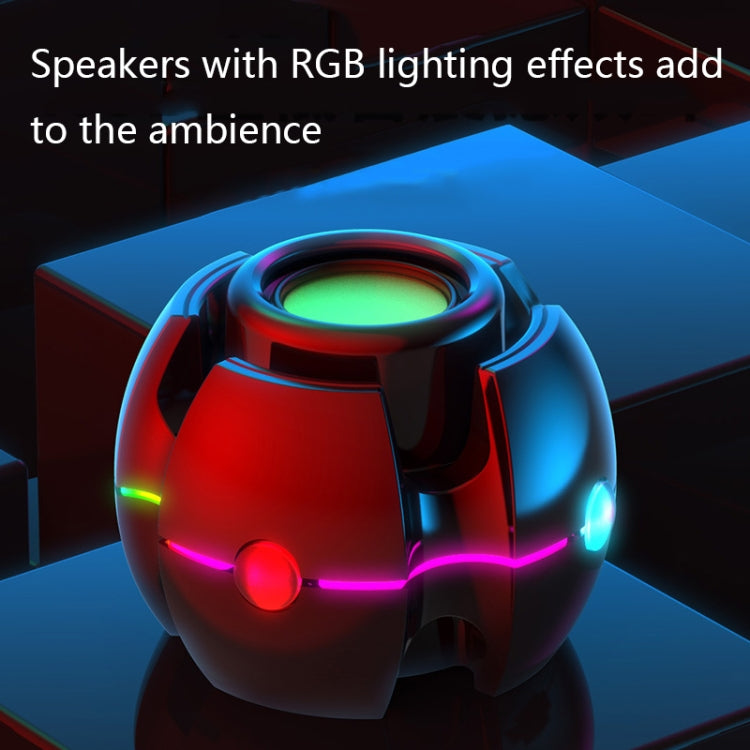 RGB 라이트 효과 자이로 모양 무선 블루투스 오디오, 화이트, 핑크, 블루, 블랙, 레드