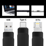 USB 3.0 + 8핀 + USB-C / 타입-C 3-in-1 모바일 컴퓨터 메탈 U-디스크, 8GB, 16GB, 32GB, 64GB