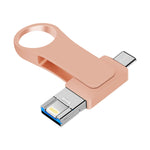 USB 3.0 + 8핀 + USB-C / 타입-C 3-in-1 모바일 컴퓨터 메탈 U-디스크, 8GB, 16GB, 32GB, 64GB