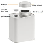 Square Tinplate Metal Sealed Cans Coffee Bean Powder Tin Cans, Specification: With Air Valve, With Air Valve