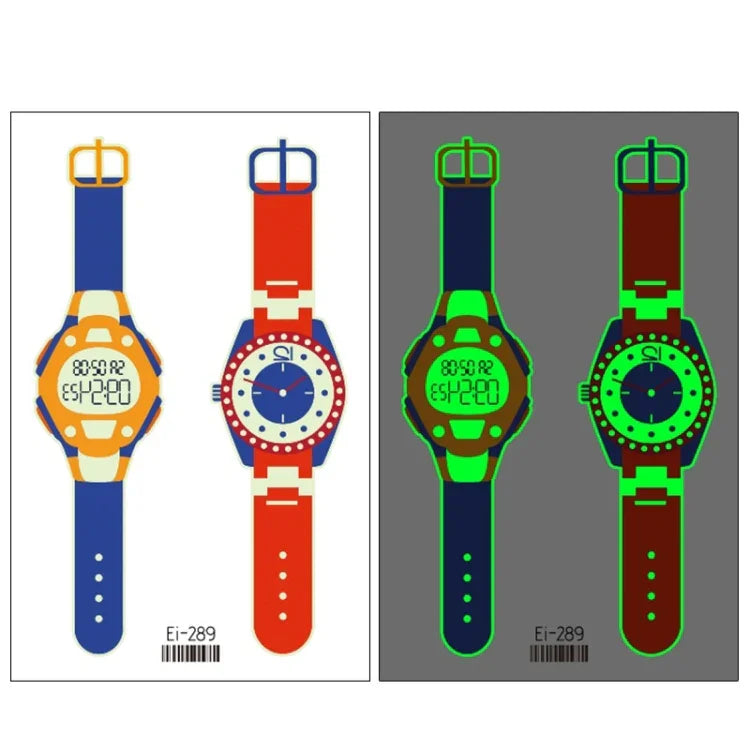 20개 어린이용 방수 발광 만화 시계 타투 스티커, Ei-289, EI-290, Ei-291, EI-292, Ei-293, Ei-294, Ei-295, Ei-296, Ei-297, Ei-298, Ei-299, EI-300