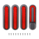 전기 스쿠터 바퀴 4방향 측면 장식 커버 반사 스트립 및 나사 포함 Xiaomi Mijia 1S / Pro 2용, 빨강, 노랑