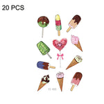 20개 방수 땀 방지 만화 어린이 타투 스티커, EC-013, EC-014, EC-018, EC-019, EC-020, EC-021, EC-022, EC-023, EC-024, EC-025, EC-028, EC-029, EC-030, EC-032, EC-035