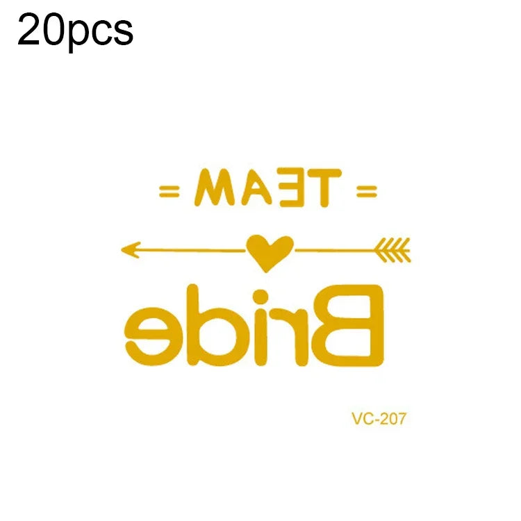 20개 방수 총각 파티 핫스탬핑 결혼식 신부 타투 스티커, VC-204, VC-205, VC-206, VC-207, VC-208, VC-209, VC-210, VC-211, VC-212, VC-213, VC-214, VC-215, VC-216, VC-217, VC-218, VC-227, VC-228, VC-229, VC-230, VC-231, VC-232, VC-233