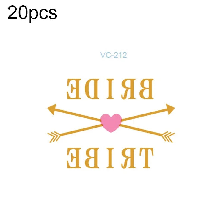 20개 방수 총각 파티 핫스탬핑 결혼식 신부 타투 스티커, VC-204, VC-205, VC-206, VC-207, VC-208, VC-209, VC-210, VC-211, VC-212, VC-213, VC-214, VC-215, VC-216, VC-217, VC-218, VC-227, VC-228, VC-229, VC-230, VC-231, VC-232, VC-233