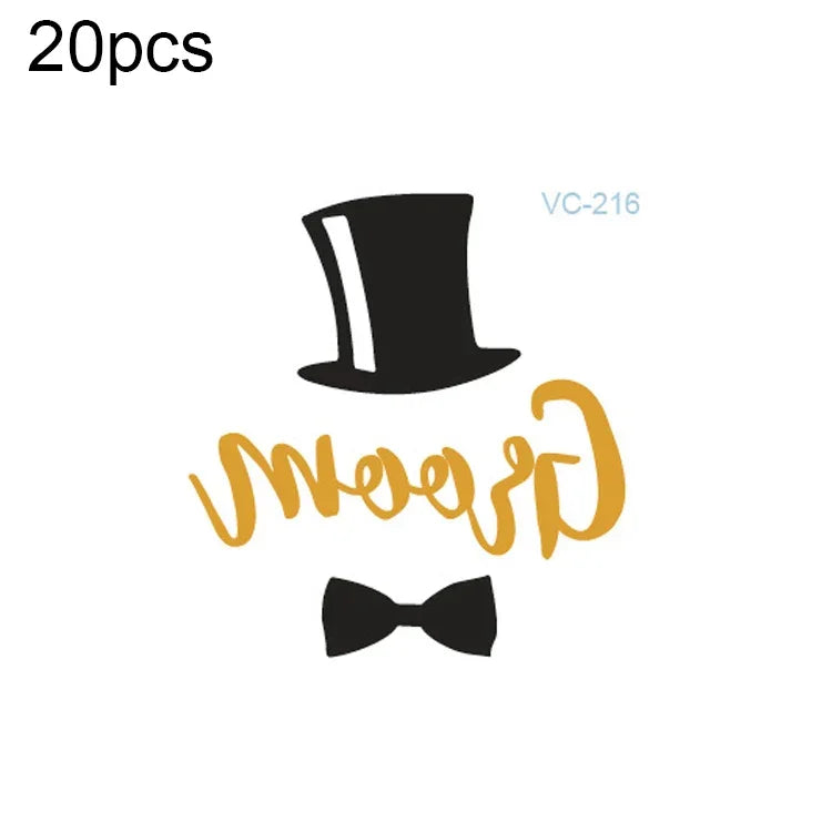 20개 방수 총각 파티 핫스탬핑 결혼식 신부 타투 스티커, VC-204, VC-205, VC-206, VC-207, VC-208, VC-209, VC-210, VC-211, VC-212, VC-213, VC-214, VC-215, VC-216, VC-217, VC-218, VC-227, VC-228, VC-229, VC-230, VC-231, VC-232, VC-233