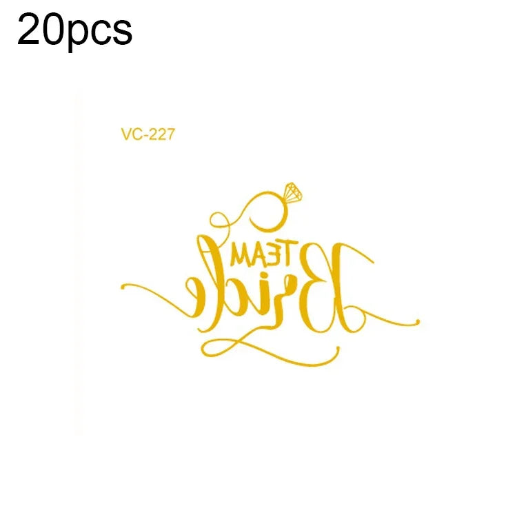 20개 방수 총각 파티 핫스탬핑 결혼식 신부 타투 스티커, VC-204, VC-205, VC-206, VC-207, VC-208, VC-209, VC-210, VC-211, VC-212, VC-213, VC-214, VC-215, VC-216, VC-217, VC-218, VC-227, VC-228, VC-229, VC-230, VC-231, VC-232, VC-233