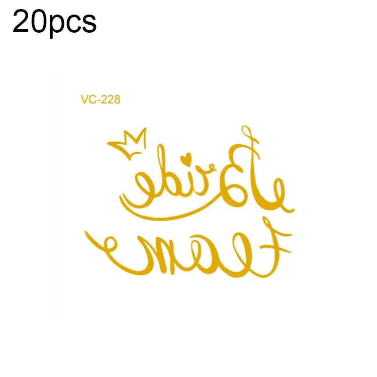 20개 방수 총각 파티 핫스탬핑 결혼식 신부 타투 스티커, VC-204, VC-205, VC-206, VC-207, VC-208, VC-209, VC-210, VC-211, VC-212, VC-213, VC-214, VC-215, VC-216, VC-217, VC-218, VC-227, VC-228, VC-229, VC-230, VC-231, VC-232, VC-233
