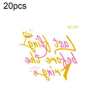 20개 방수 총각 파티 핫스탬핑 결혼식 신부 타투 스티커, VC-204, VC-205, VC-206, VC-207, VC-208, VC-209, VC-210, VC-211, VC-212, VC-213, VC-214, VC-215, VC-216, VC-217, VC-218, VC-227, VC-228, VC-229, VC-230, VC-231, VC-232, VC-233