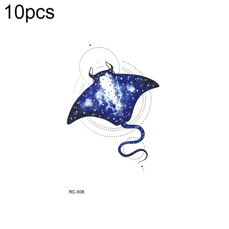 10pcs Waterproof Small Fresh Water Transfer Color Tattoo Stickers, RC-501, RC-502, RC-503, RC-504, RC-505, RC-506, RC-507, RC-508, RC-509, RC-510, RC-511, RC-512, RC-513, RC-514, RC-515, RC-516