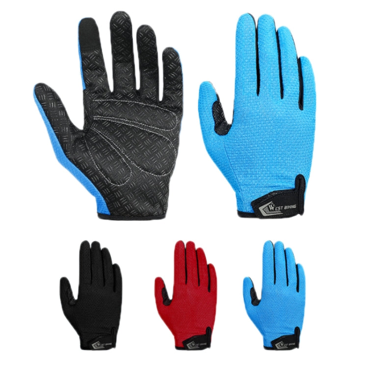WEST BIKING YP0211223 자전거용 충격 흡수 논슬립 터치 스크린 풀핑거 장갑, M, L, XL