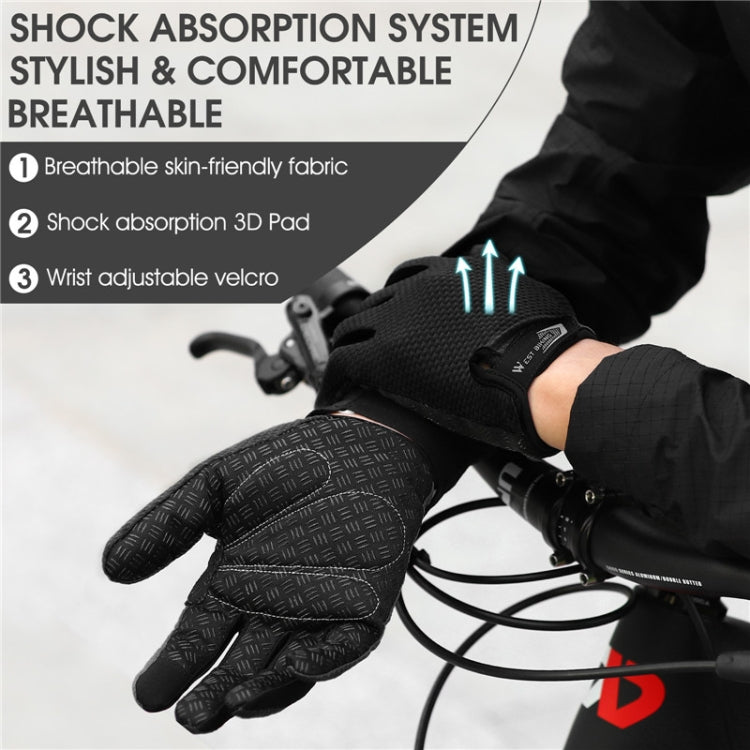 WEST BIKING YP0211223 자전거용 충격 흡수 논슬립 터치 스크린 풀핑거 장갑, M, L, XL