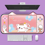 귀여운 고양이 귀 컴퓨터 키보드 데스크 패드 마우스 패드, 400 x 800 x 2mm
