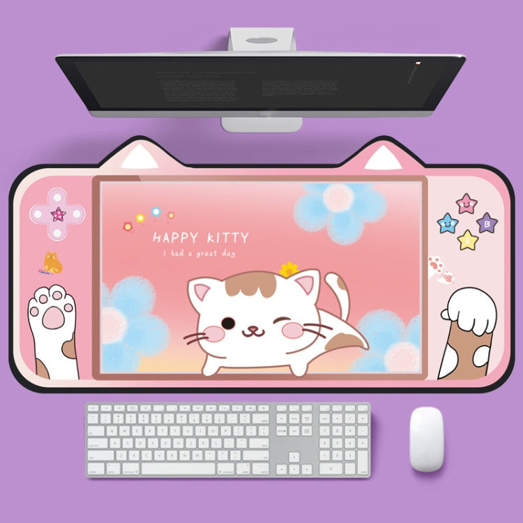 귀여운 고양이 귀 컴퓨터 키보드 데스크 패드 마우스 패드, 400 x 800 x 2mm