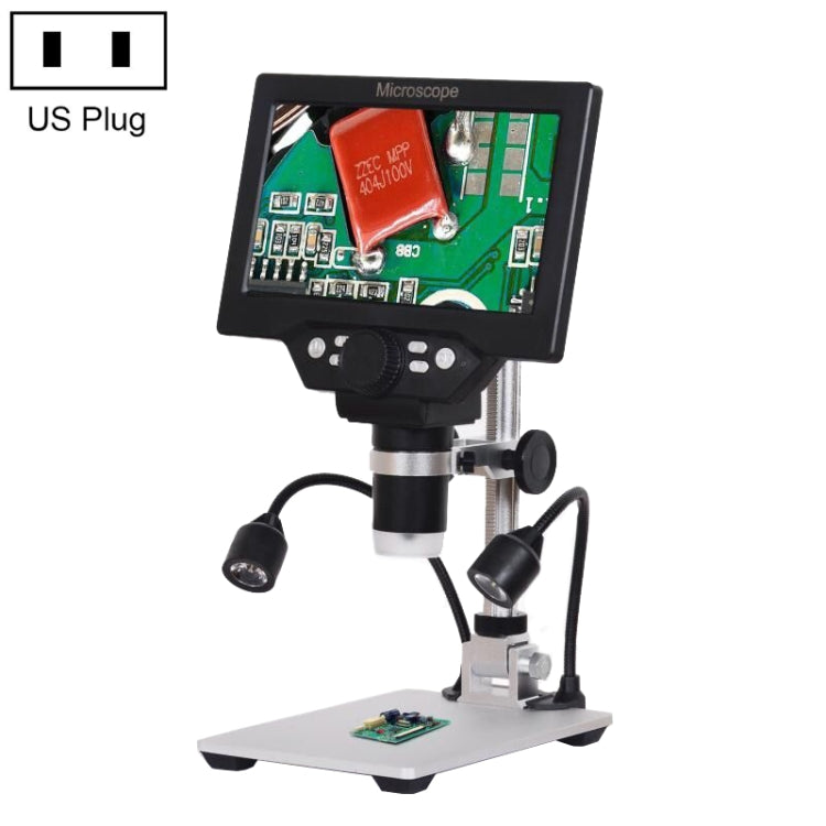 G1200D 7인치 LCD 스크린 1200X 휴대용 전자 디지털 데스크탑 스탠드 현미경, EU 플러그 배터리 포함, US 플러그 배터리 포함, AU 플러그 배터리 포함, UK 플러그 배터리 포함