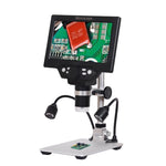 G1200D 7인치 LCD 스크린 1200X 휴대용 전자 디지털 데스크탑 스탠드 현미경, EU 플러그 배터리 포함, US 플러그 배터리 포함, AU 플러그 배터리 포함, UK 플러그 배터리 포함