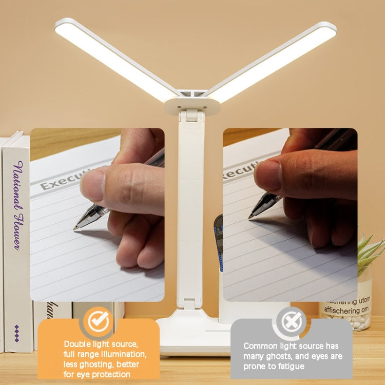 더블 헤드 조명 LED 충전 데스크 램프, 스타일:, 플러그인 버전+케이블, 충전식 3600mAh+케이블, 충전식 4000mAh+케이블