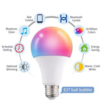2개 Tuya TY-10W RGB+CCT 블루투스 휴대폰 제어 스마트 LED 전구 볼