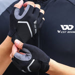 WEST BIKING YP0211222 자전거 라이딩 충격 흡수 반핑거 장갑, M, L, XL