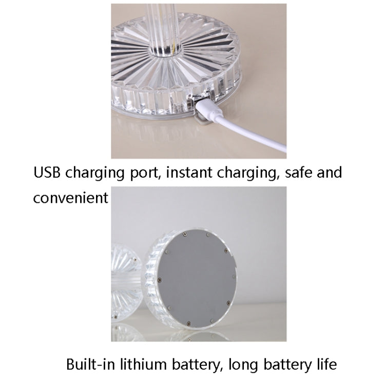 USB 충전 터치 다이아몬드 크리스탈 테이블 램프, USB 충전(3톤 라이트), USB 충전(RGB 리모컨 16색)