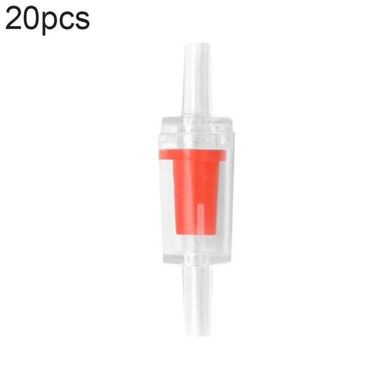 20개입 어항 산소 펌프 기관지 체크 밸브, 4mm (레드), 4mm (블랙), 4mm (화이트), 4mm (블루), 8mm (레드), 10mm (화이트), 12mm (화이트), 4mm (화이트 레드)