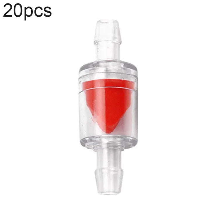 20개입 어항 산소 펌프 기관지 체크 밸브, 4mm (레드), 4mm (블랙), 4mm (화이트), 4mm (블루), 8mm (레드), 10mm (화이트), 12mm (화이트), 4mm (화이트 레드)