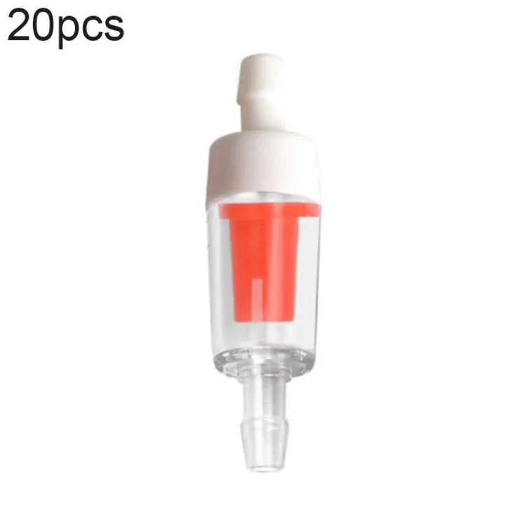 20개입 어항 산소 펌프 기관지 체크 밸브, 4mm (레드), 4mm (블랙), 4mm (화이트), 4mm (블루), 8mm (레드), 10mm (화이트), 12mm (화이트), 4mm (화이트 레드)