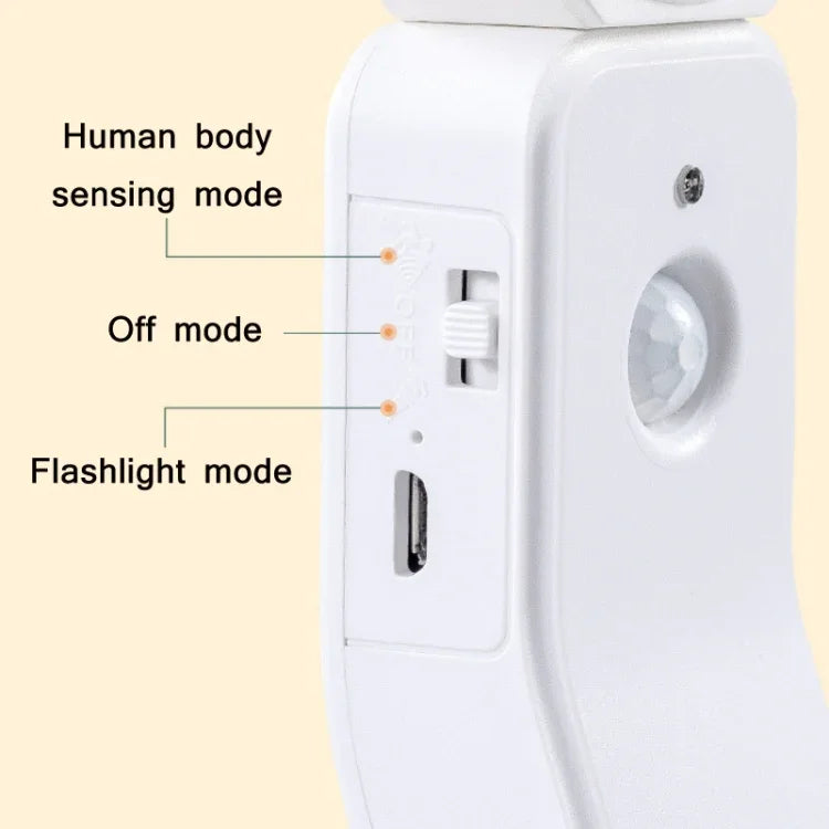1.2W LED 지능형 인체 감지 USB 충전 야간등, 센서 온광, 센서 백색광