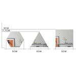 Ym300 16개 세트 가정용 개인 벽 스티커 DIY 아크릴 벽 장식 거울, 육각형 검정, 육각형 은색, 육각형 금색, 4중주 검정, 4중주 은색, 4중주 금색, 삼각형 검정, 삼각형 은색, 삼각형 금색