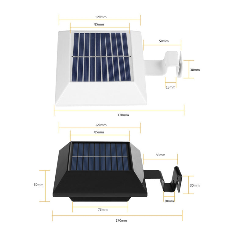 12 LED Solar Outdoor Railing Stair Square Wall Light, Black Shell-White Light, Black Shell-Warm Light, White Shell-White Light, White Shell-Warm Light