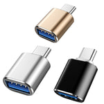 10개 USB 3.0 암컷 to USB-C / 타입-C 수컷 OTG 어댑터, 10개 무지시기