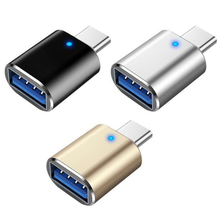 3개 USB 3.0 암컷 to USB-C / 타입-C 수컷 OTG 어댑터 인디케이터 라이트 포함, 3개 인디케이터 포함
