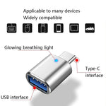 3개 USB 3.0 암컷 to USB-C / 타입-C 수컷 OTG 어댑터 인디케이터 라이트 포함, 3개 인디케이터 포함