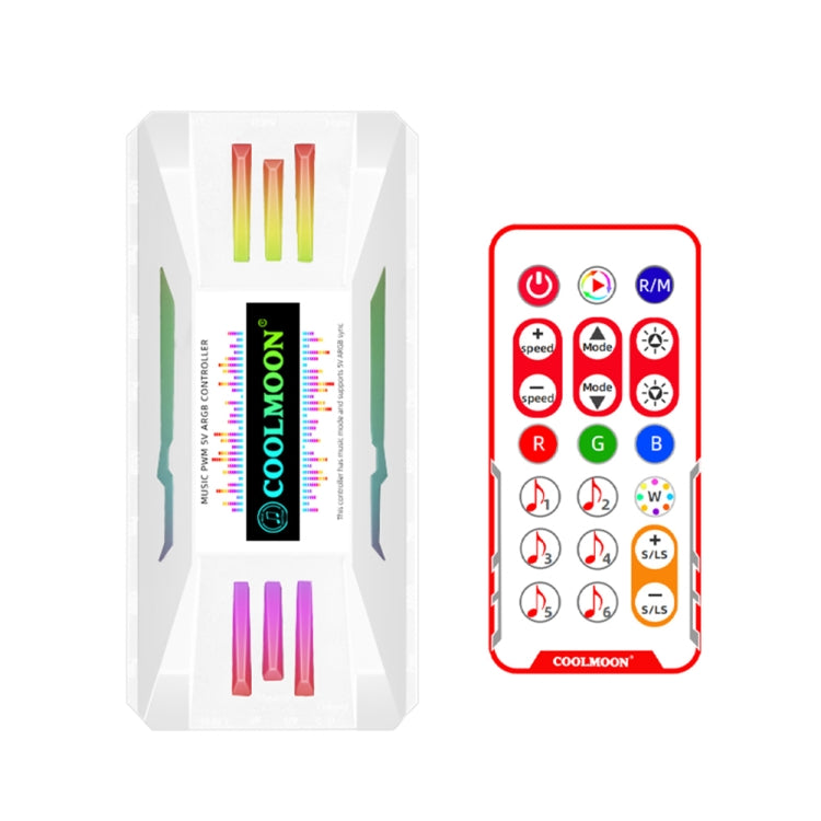 COOLMOON CM-MPAC PWM 5V ARGB 쿨링 팬 리모컨 PC 케이스 섀시용, 스타일:, 4-in-1 (화이트), 4-in-1 (블랙), 3-in-1 컨트롤러 (화이트), 3-in-1 컨트롤러 (블랙)