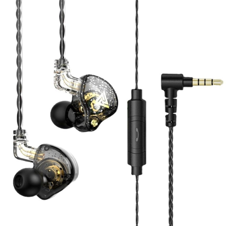 QKZ AK6 PRO HiFi 서브우퍼 인이어 유선 헤드폰 마이크 포함, 컬러풀, 블랙, 화이트, 그린