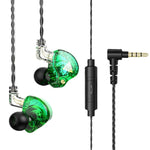 QKZ AK6 PRO HiFi 서브우퍼 인이어 유선 헤드폰 마이크 포함, 컬러풀, 블랙, 화이트, 그린