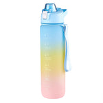 1000ml 대용량 그라데이션 색상 플라스틱 스포츠 물컵, 체리 핑크, 하늘색, 은회색