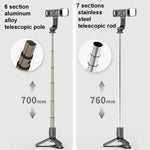 미니 셀피 스틱 통합 다기능 블루투스 셀피, 사양:, Q11S 76cm 보조광 포함, Q10S 70cm 보조광 포함, Q11 74cm 보조광 미포함, Q10 68cm 보조광 미포함