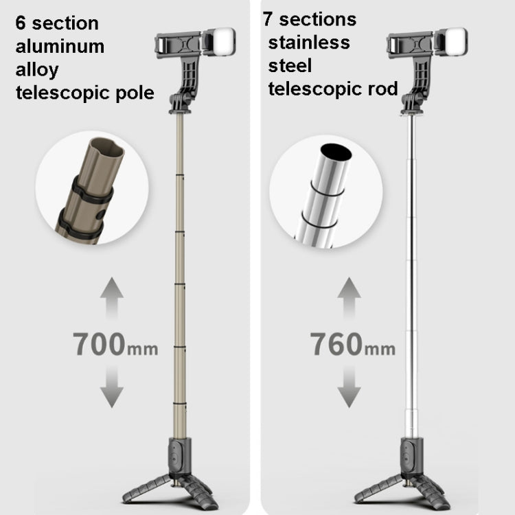 미니 셀피 스틱 통합 다기능 블루투스 셀피, 사양:, Q11S 76cm 보조광 포함, Q10S 70cm 보조광 포함, Q11 74cm 보조광 미포함, Q10 68cm 보조광 미포함