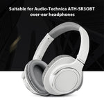 2개입 프로틴 스킨 헤드셋 이어머프 Audio-Technica ATH-SR30BT용, 블랙 프로틴 가죽