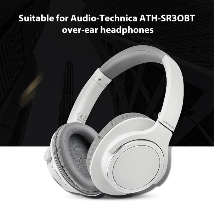 2개입 프로틴 스킨 헤드셋 이어머프 Audio-Technica ATH-SR30BT용, 블랙 프로틴 가죽